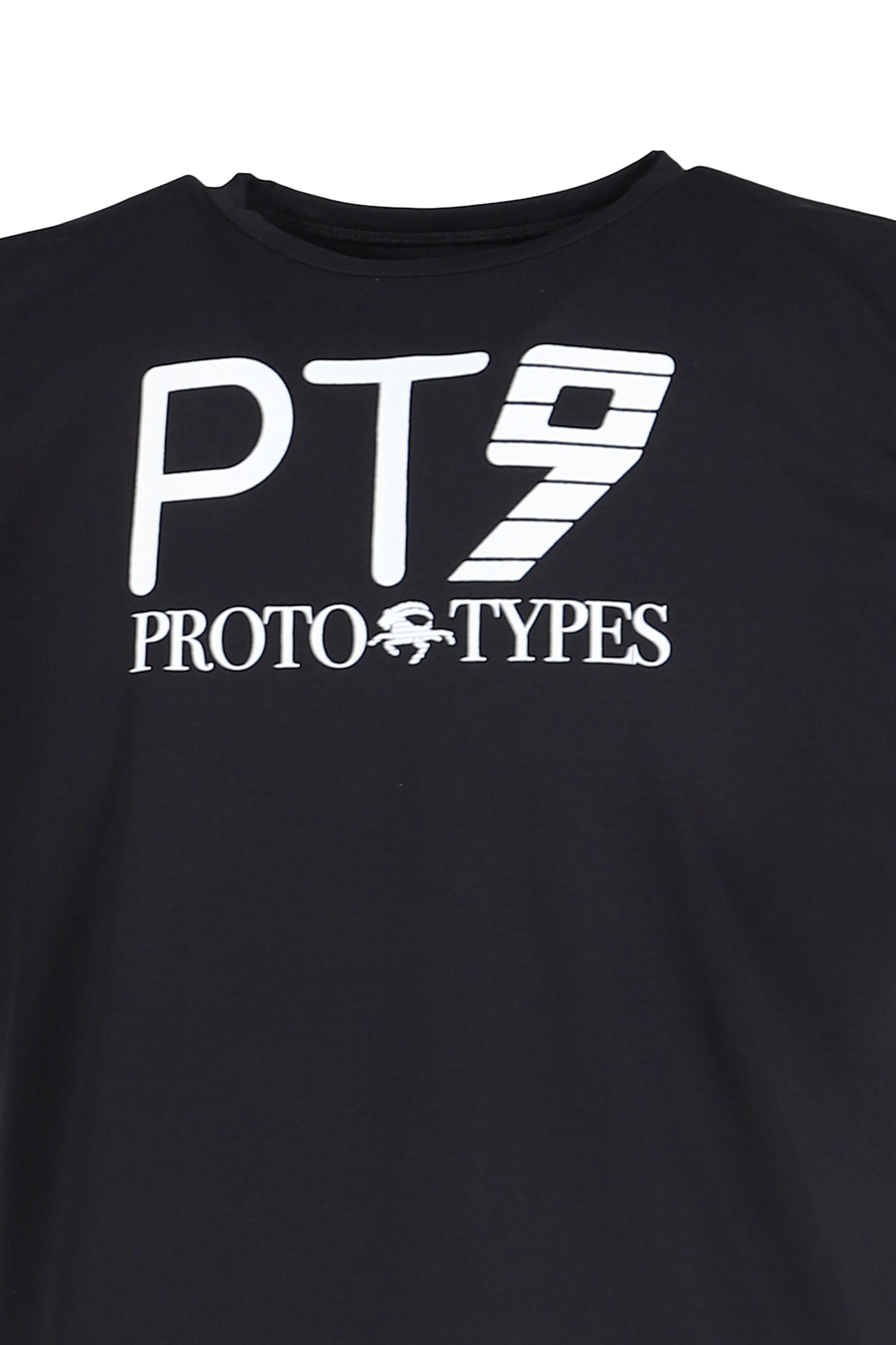 PT9-FITTED PRINTED TEE / BLK