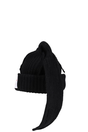 CHUNKY RABBIT BEANIE / BLK