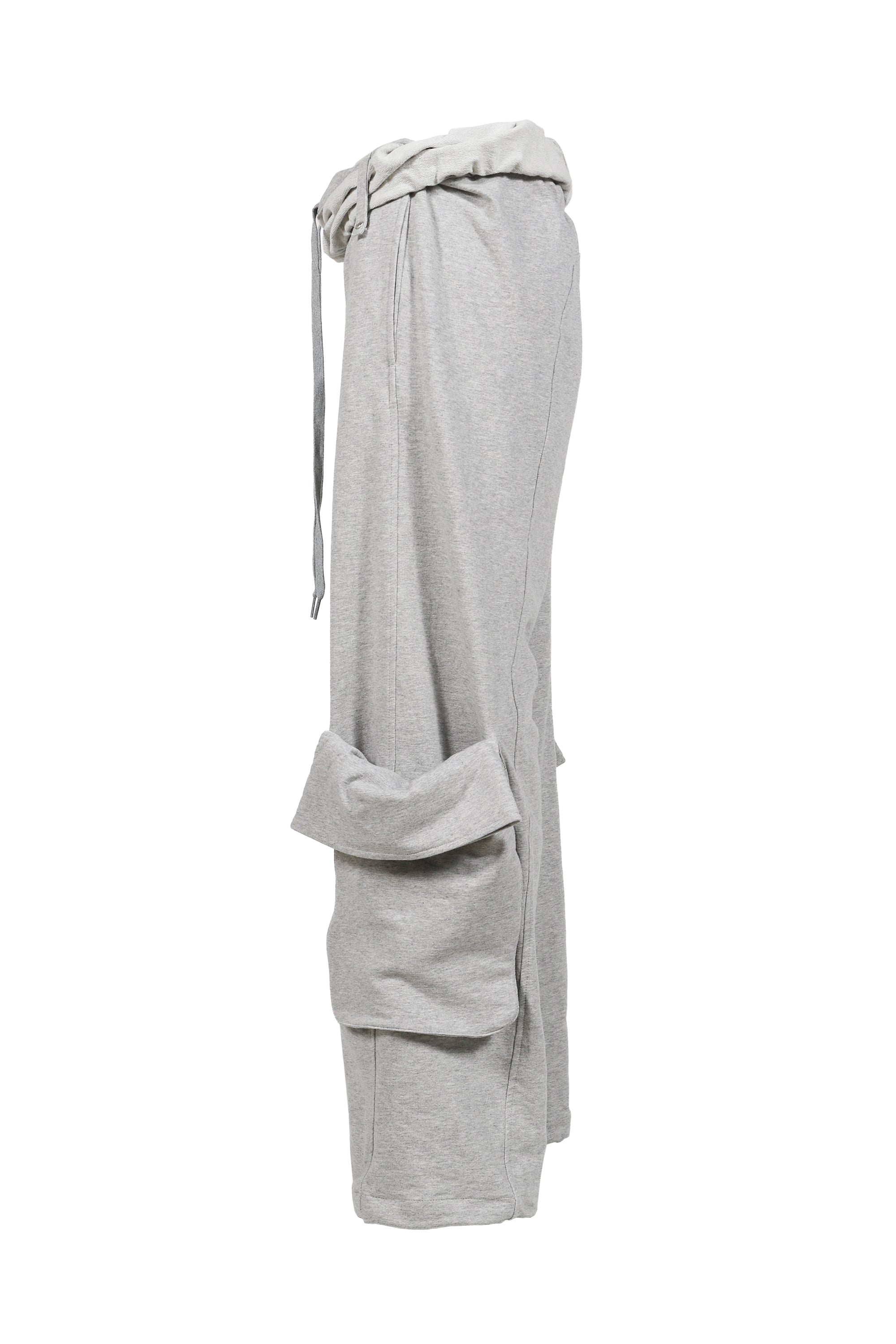 OPEN YY オープンワイワイ SS26 ROLLED WAIST SWEAT CARGO PANTS / GRY