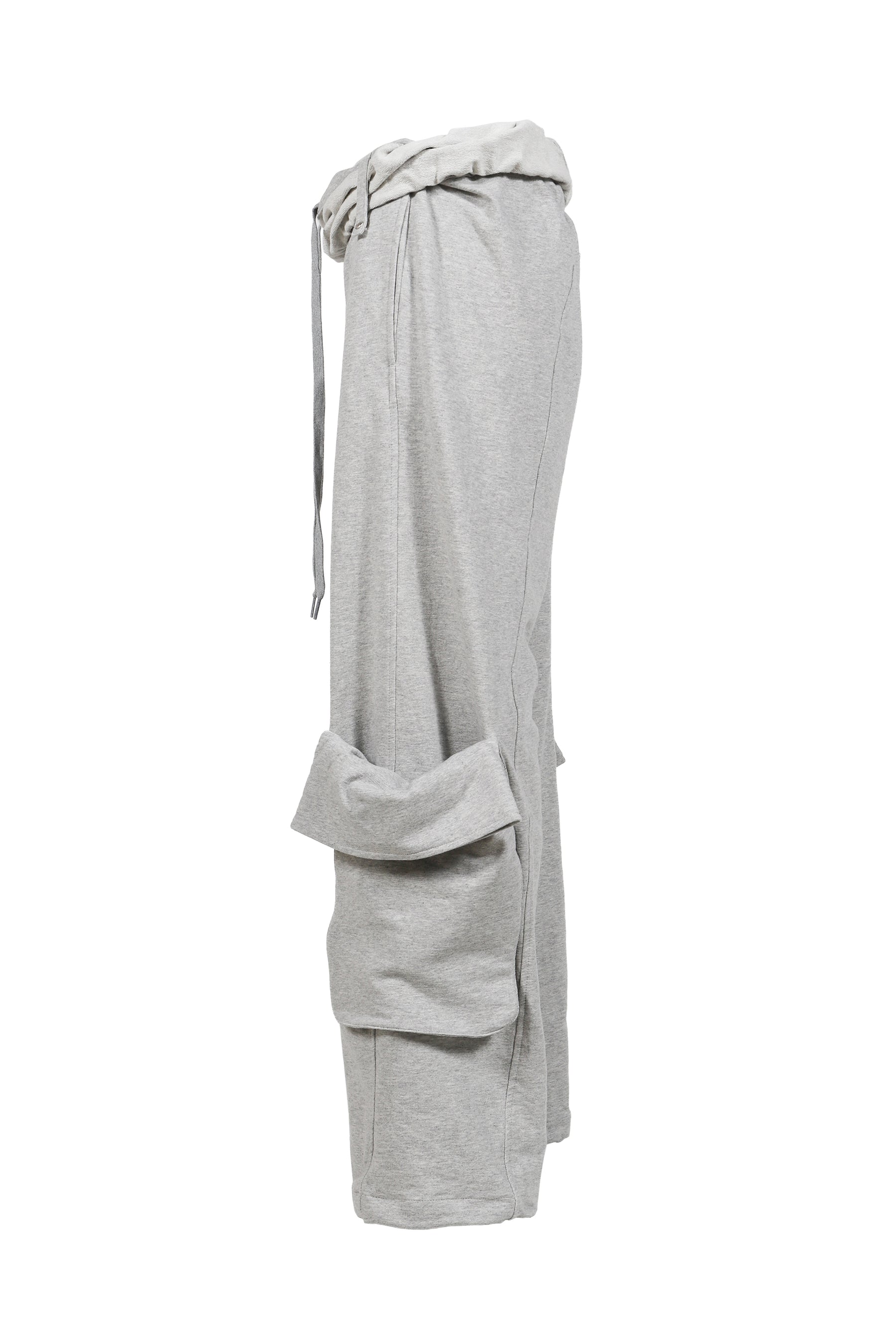OPEN YY ROLLED WAIST SWEAT CARGO PANTS / GRY