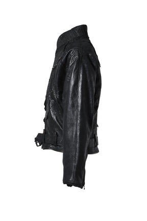 USED LEATHER BIKER / BLK