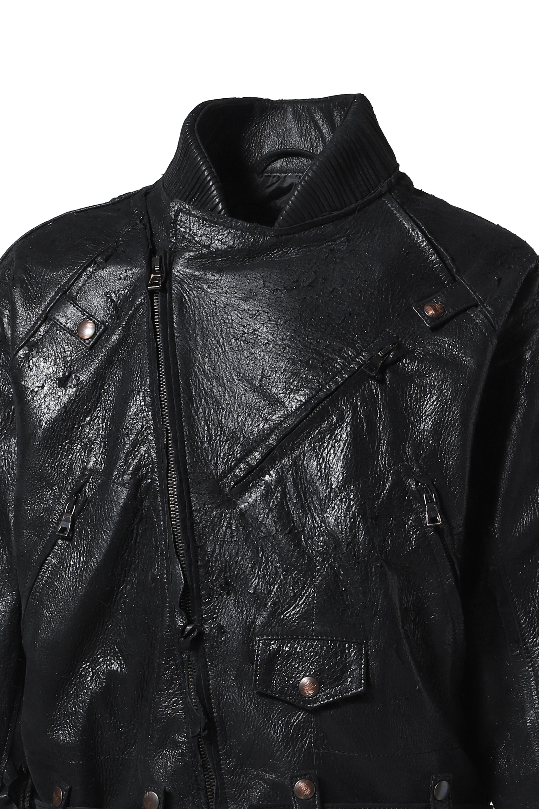 USED LEATHER BIKER / BLK