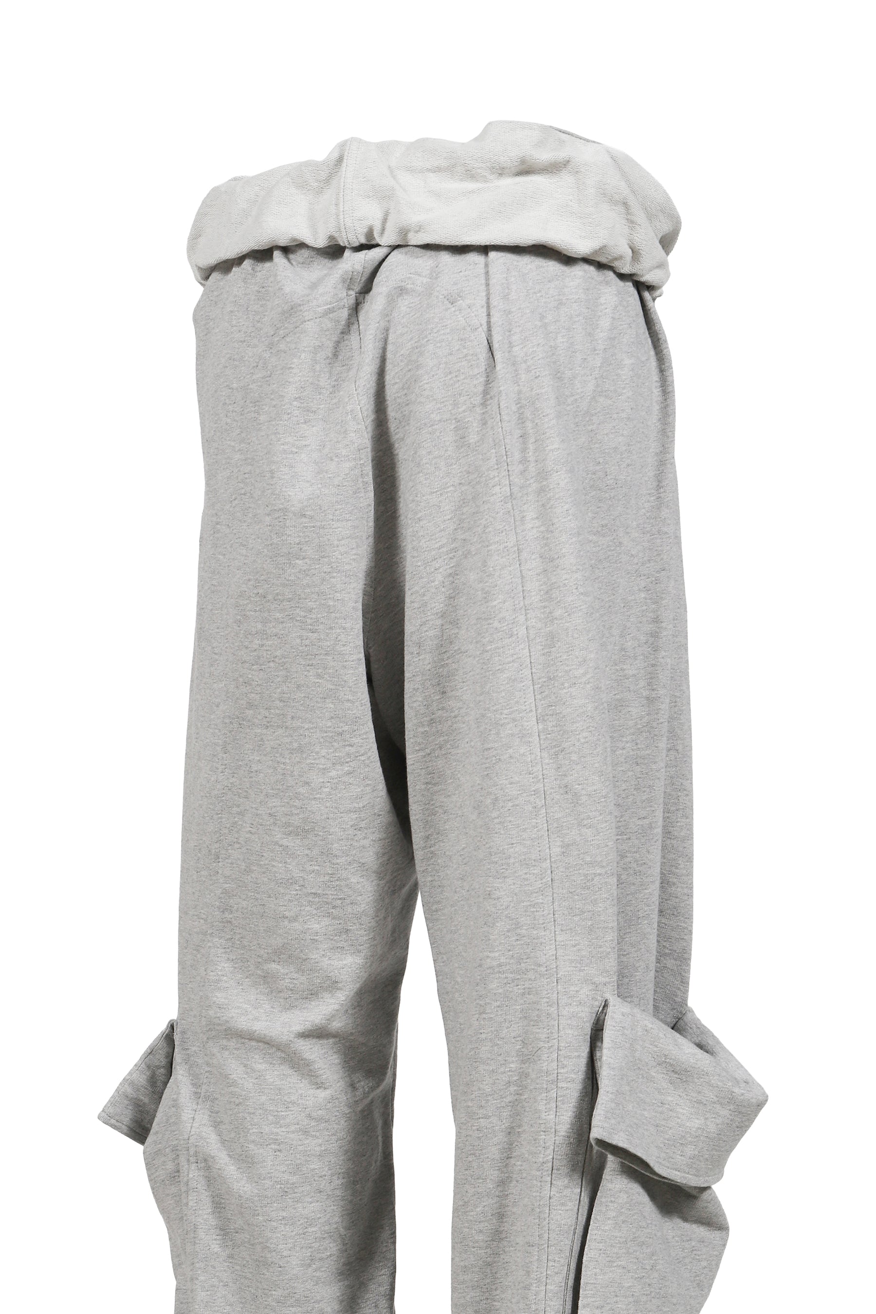 OPEN YY ROLLED WAIST SWEAT CARGO PANTS / GRY