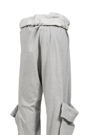 OPEN YY ROLLED WAIST SWEAT CARGO PANTS / GRY