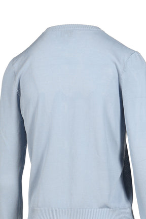 LIGHT COTTON ARGYLE CARDIGAN / SOFT CHAMBRAY
