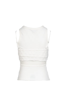 STARRY SKY PRINT SLEEVELESS TOP / WHT