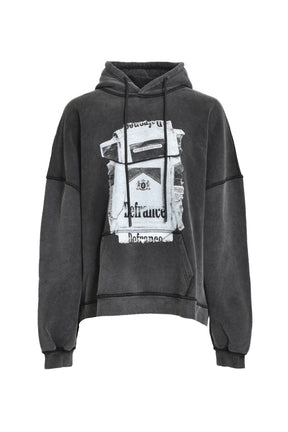 HOODIE 'ANTISOCIAL FLAVOR WHITE' / WASH BLK