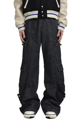 CARGO DENIM PANT / BLK