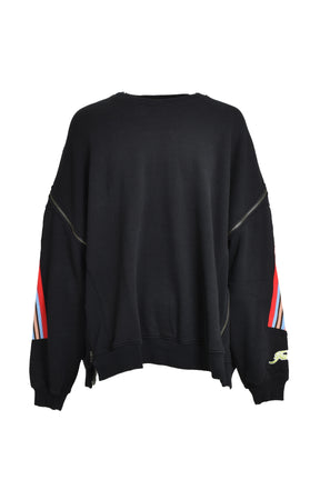 ZIPPER RIB SWEAT / BLK