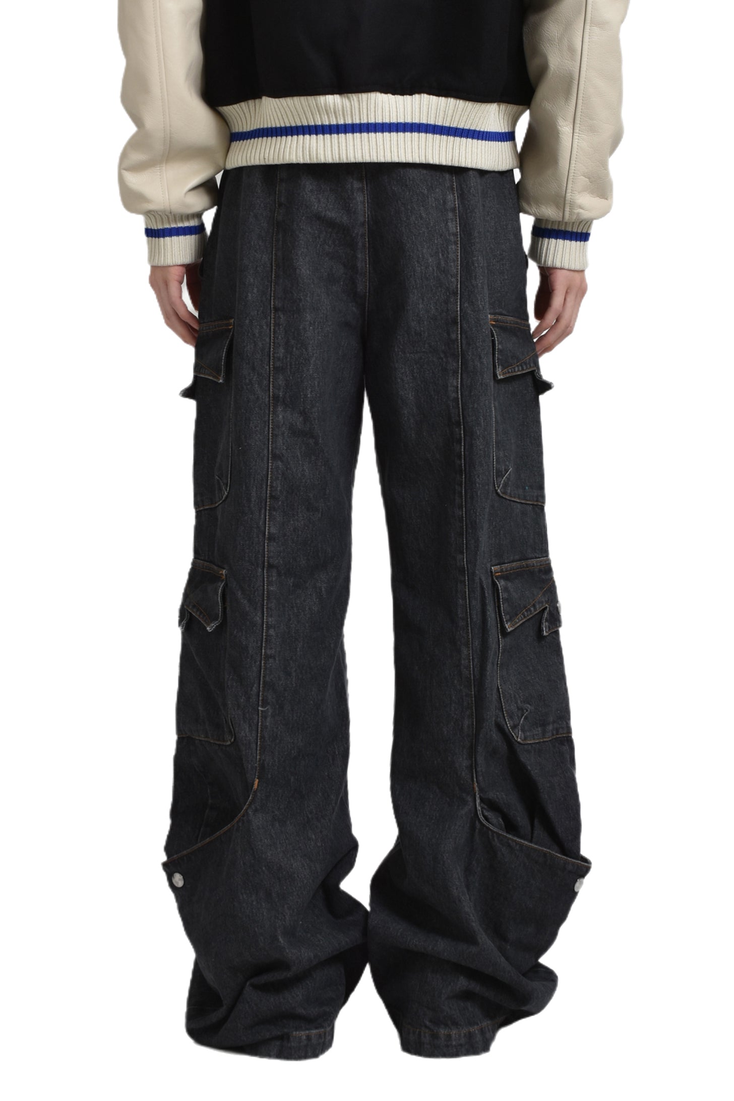 CARGO DENIM PANT / BLK