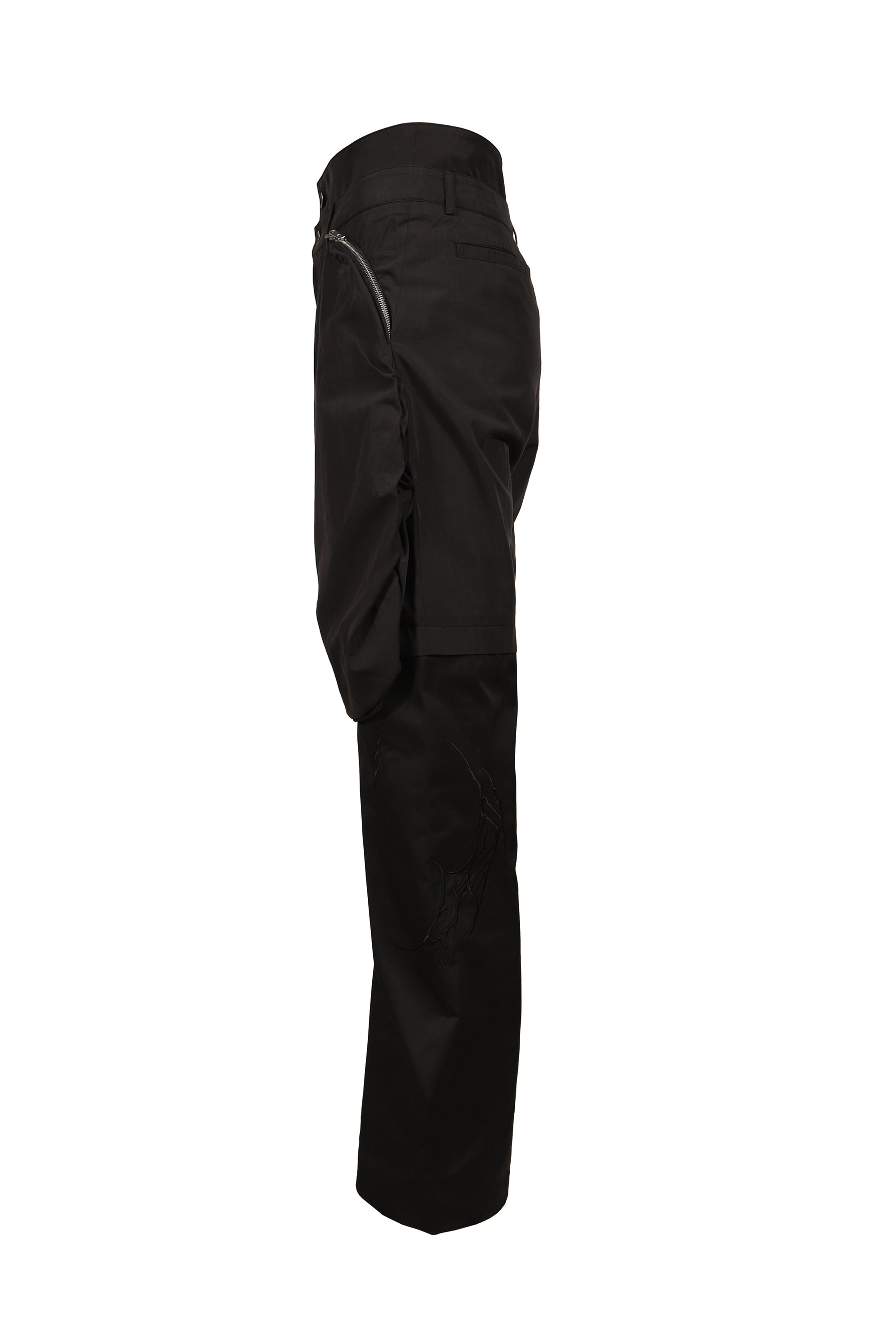 BOLSU DOUBLE LAYERED TROUSER / BLK/BLK