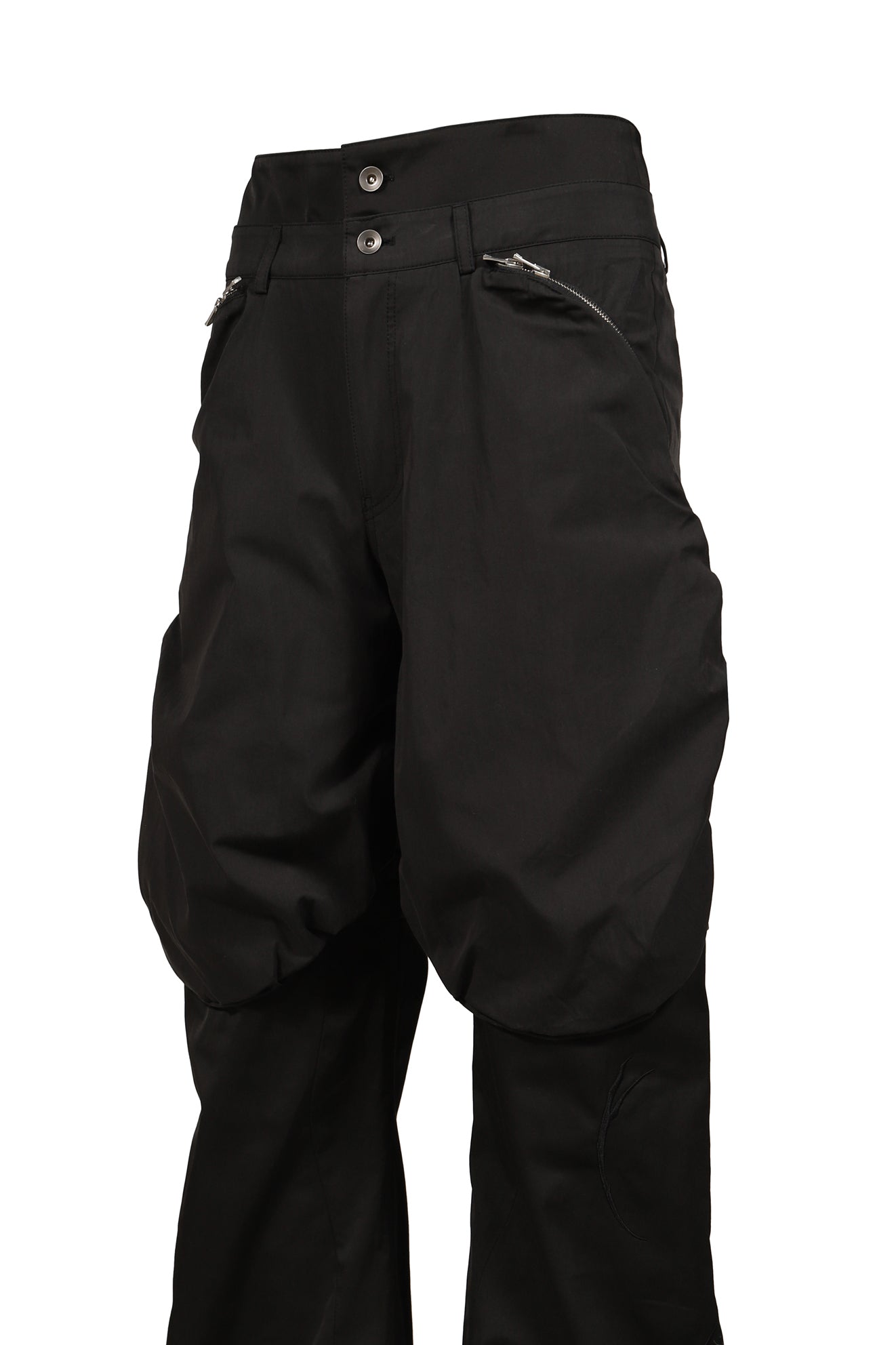 BOLSU DOUBLE LAYERED TROUSER / BLK/BLK