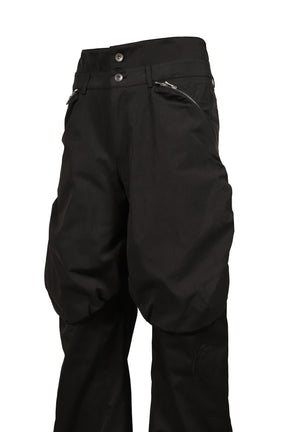 BOLSU DOUBLE LAYERED TROUSER / BLK/BLK