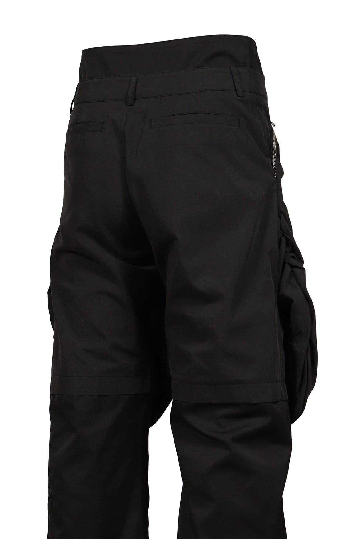 BOLSU DOUBLE LAYERED TROUSER / BLK/BLK