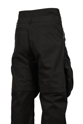 BOLSU DOUBLE LAYERED TROUSER / BLK/BLK