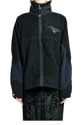 WOOL JERSEY BLOUSON / BLACK