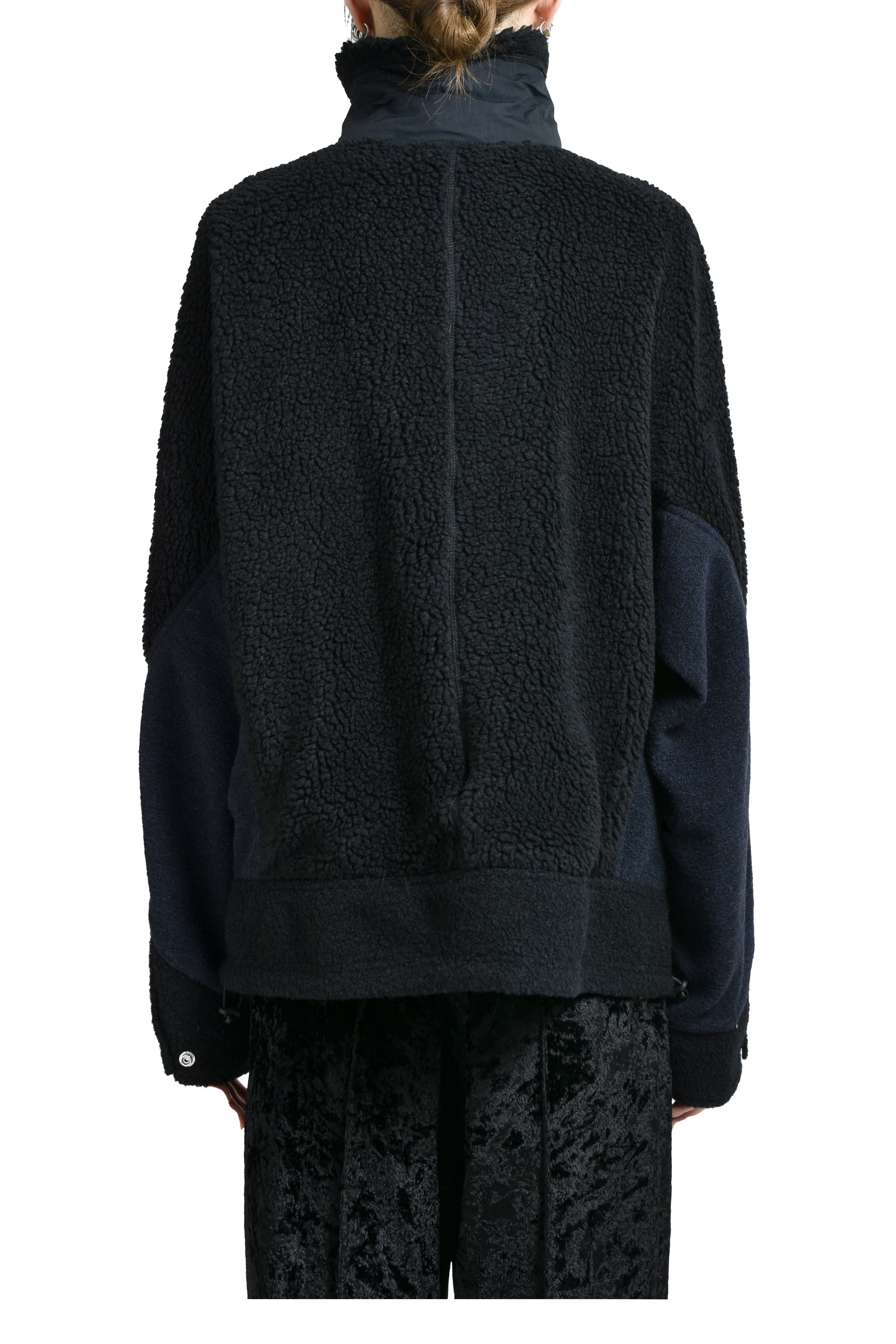 WOOL JERSEY BLOUSON / BLACK