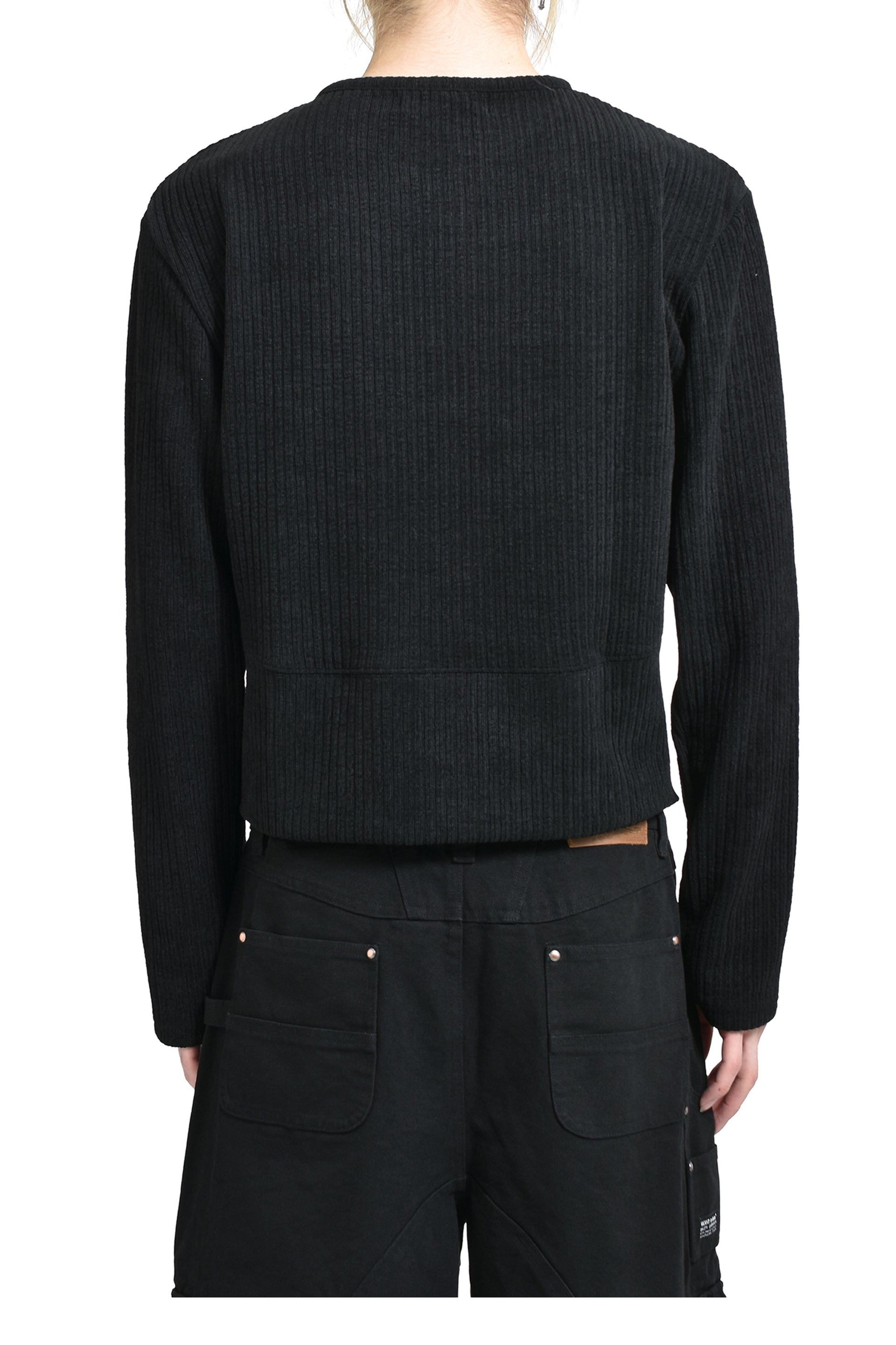 VACANT Archive NEAH RIBBED ZIP-UP / BLK