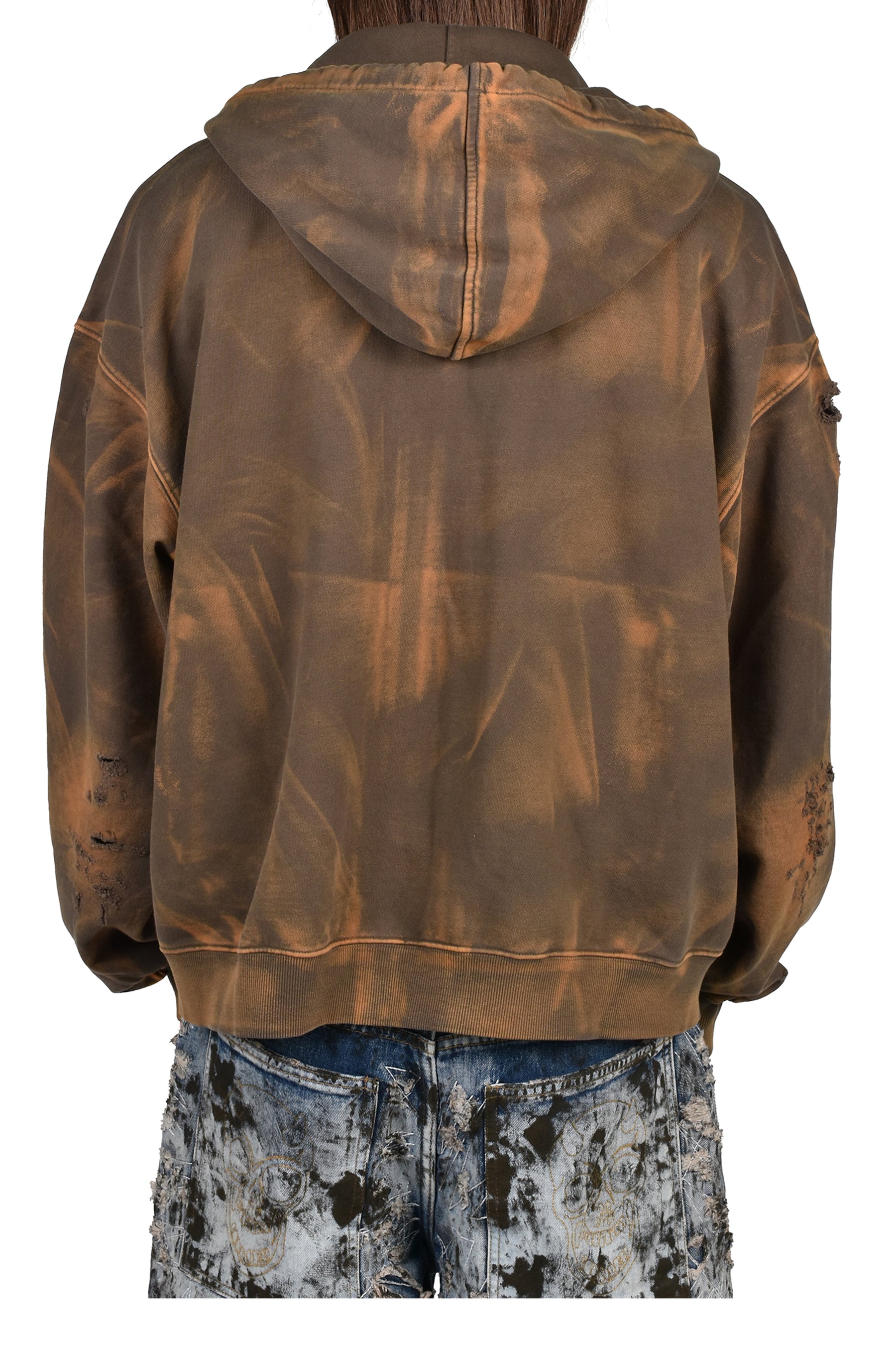 Thug Club サグクラブ SS26 TC TWO TONE WASHED ZIP-UP HOODIE / OLV Thug Club サグクラブ SS26 TC TWO TONE WASHED ZIP-UP HOODIE / OLV