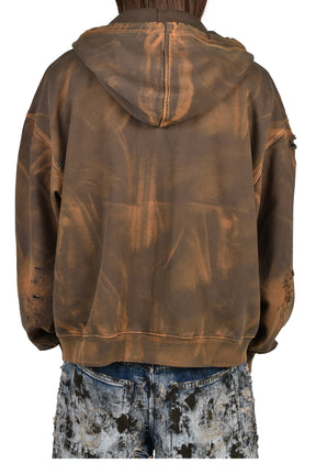 TC TWO TONE WASHED ZIP-UP HOODIE / OLV