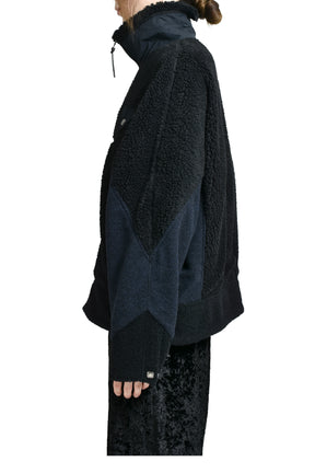 WOOL JERSEY BLOUSON / BLACK