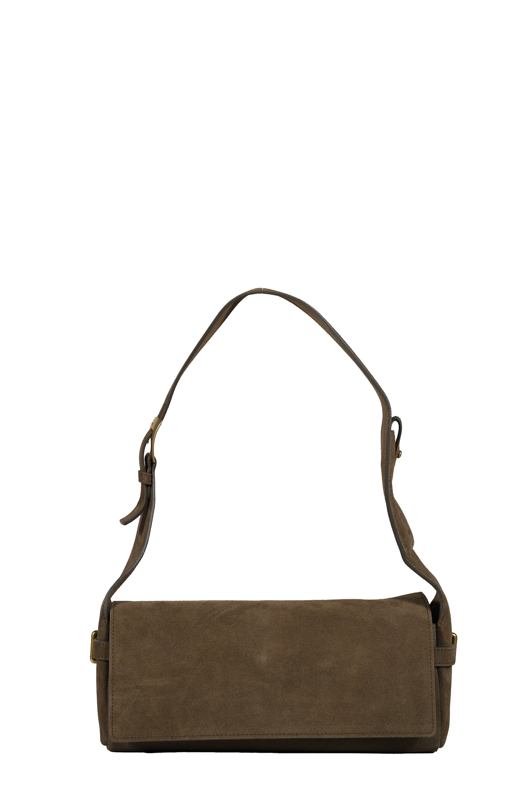 SUEDE BELTING DUFFLE BAG / KHA BRW 