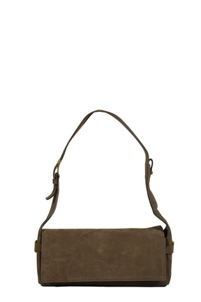 SUEDE BELTING DUFFLE BAG / KHA BRW 