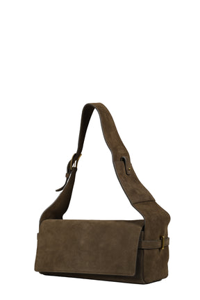 SUEDE BELTING DUFFLE BAG / KHA BRW 