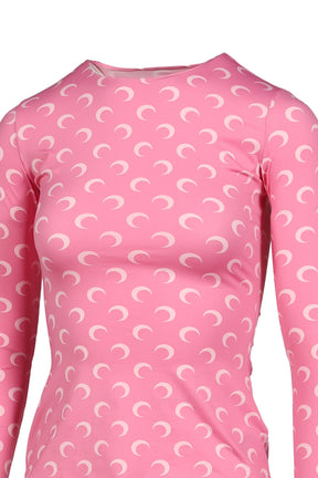 MOON PRINTED JERSEY LS CREWNECK TOP / PNK