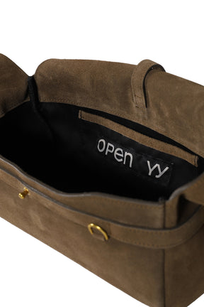 SUEDE BELTING DUFFLE BAG / KHA BRW 