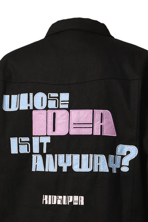 WHOSE IDEA IS IT ANYWAY PATCHED WORK JACKET / BLK