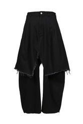 PAPUSZA DRAPE DENIM TROUSERS / BLK