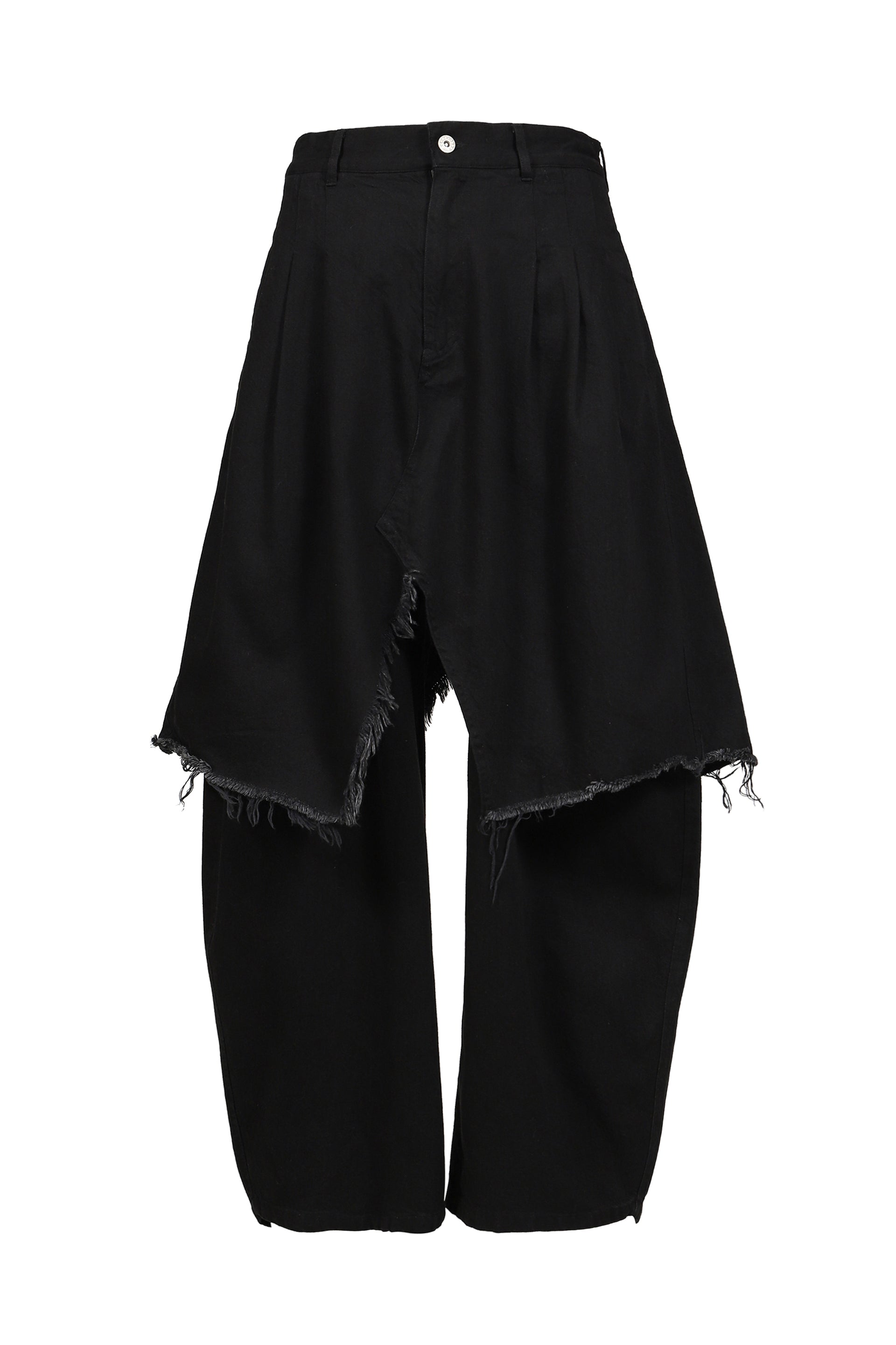 PAPUSZA DRAPE DENIM TROUSERS / BLK