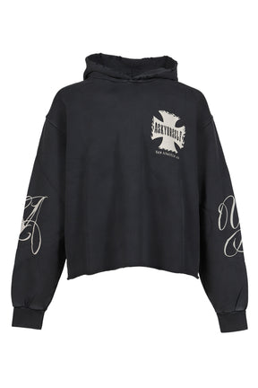 RAW AY CROSS HOODIE / VINTAGE BLK 