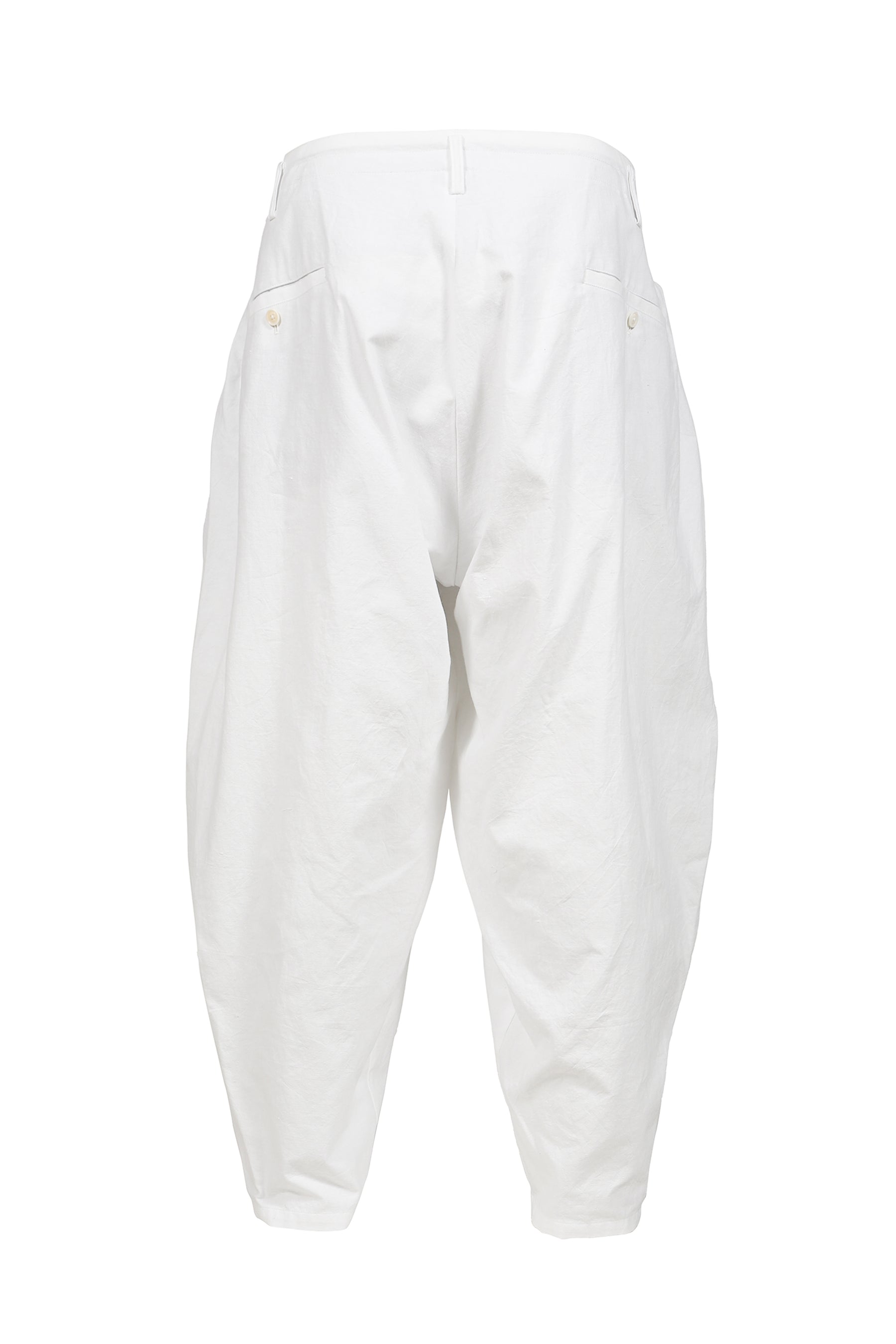 Yohji Yamamoto ヨウジヤマモト SS26 COTTON WHITE PANTS / O.WHT