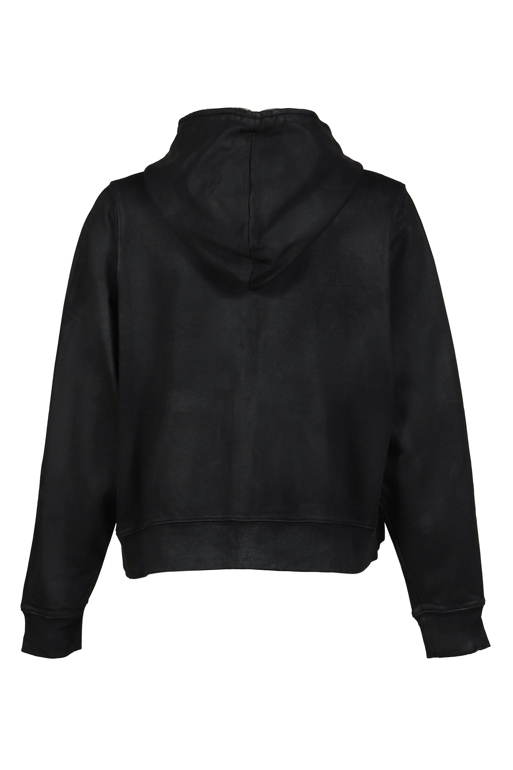WAXED ZIP HOODIE / BLK