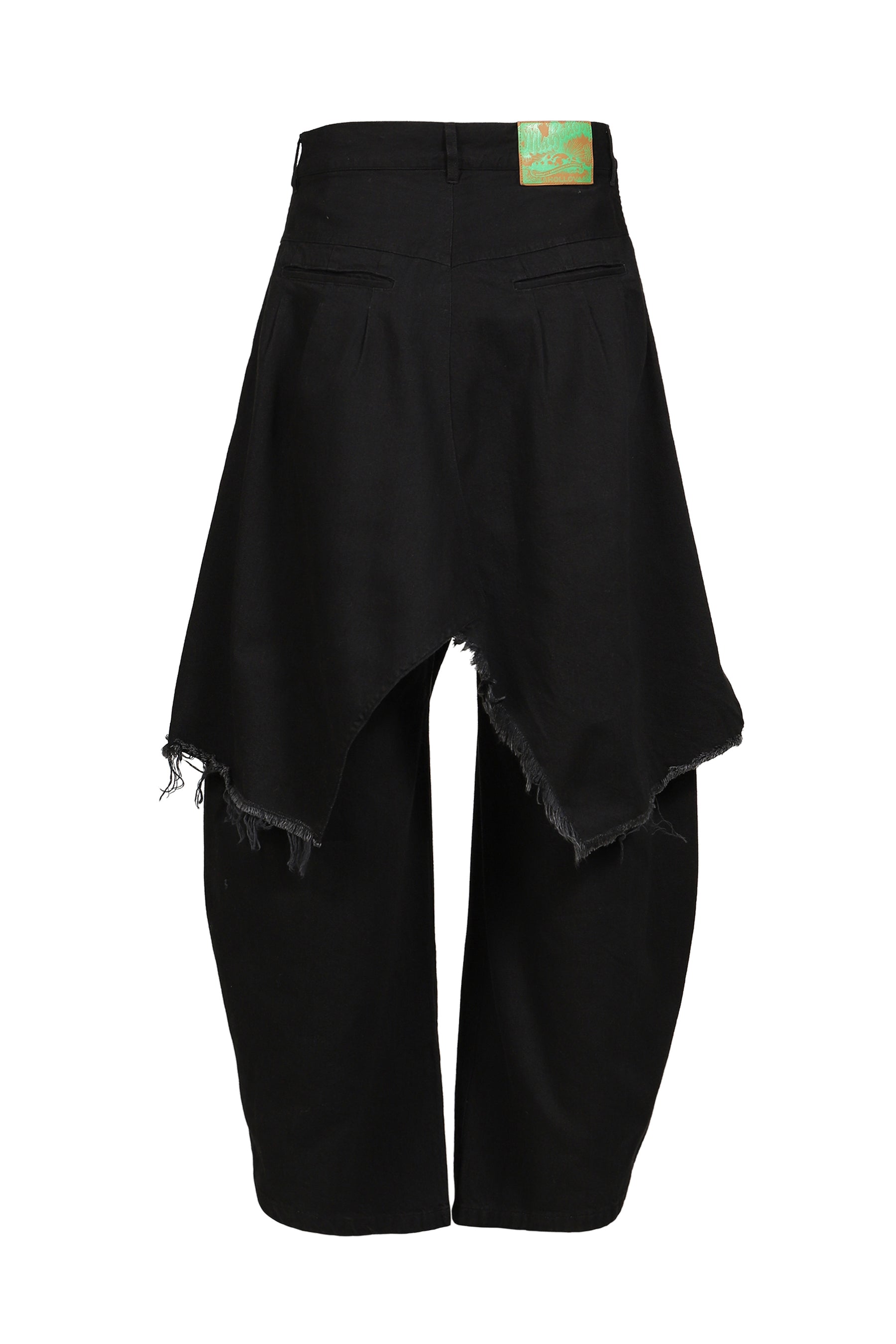 PAPUSZA DRAPE DENIM TROUSERS / BLK