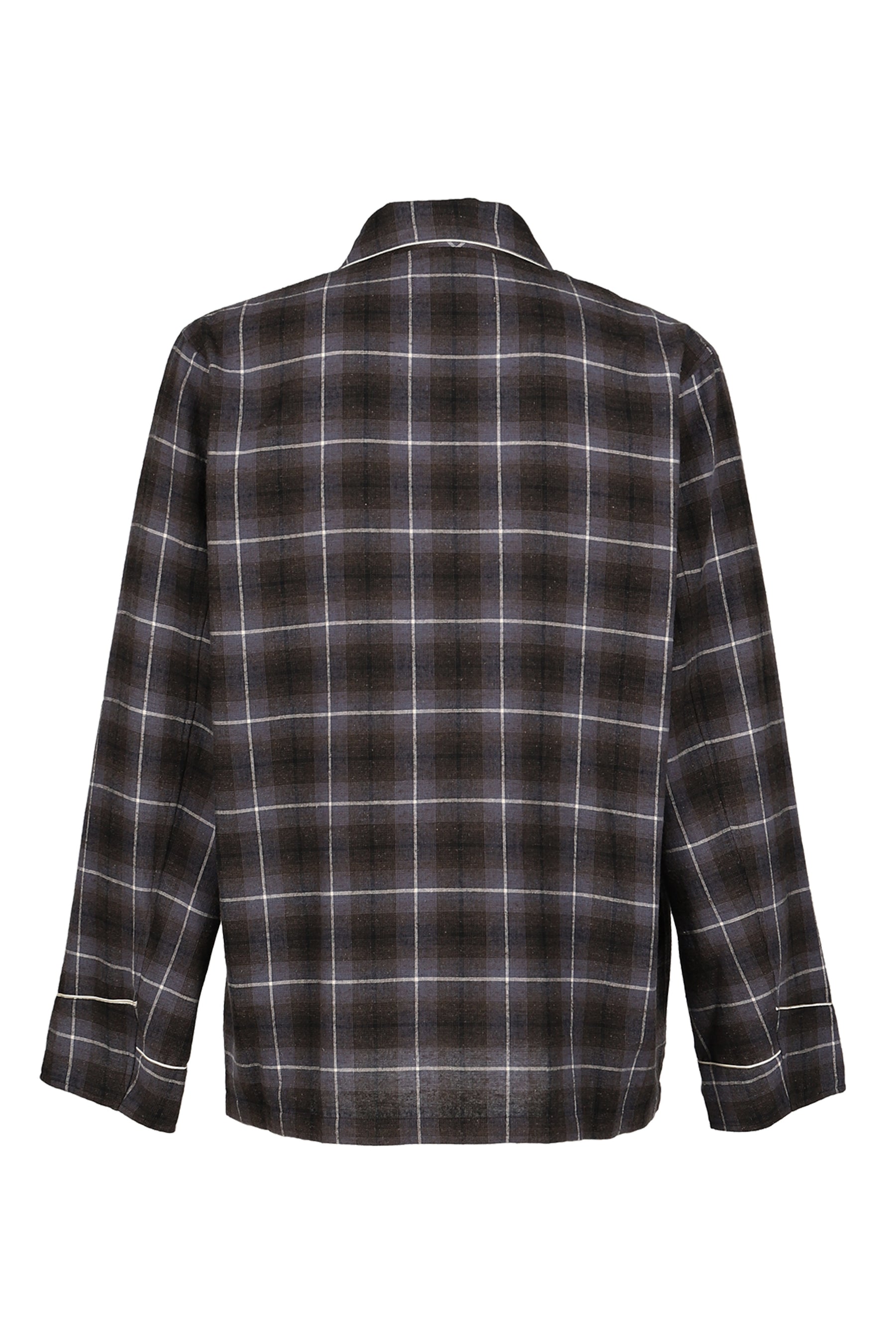 "BENJAMIN BUTTON" SILK COTTON SHIRT JACKET / BLK/PUR