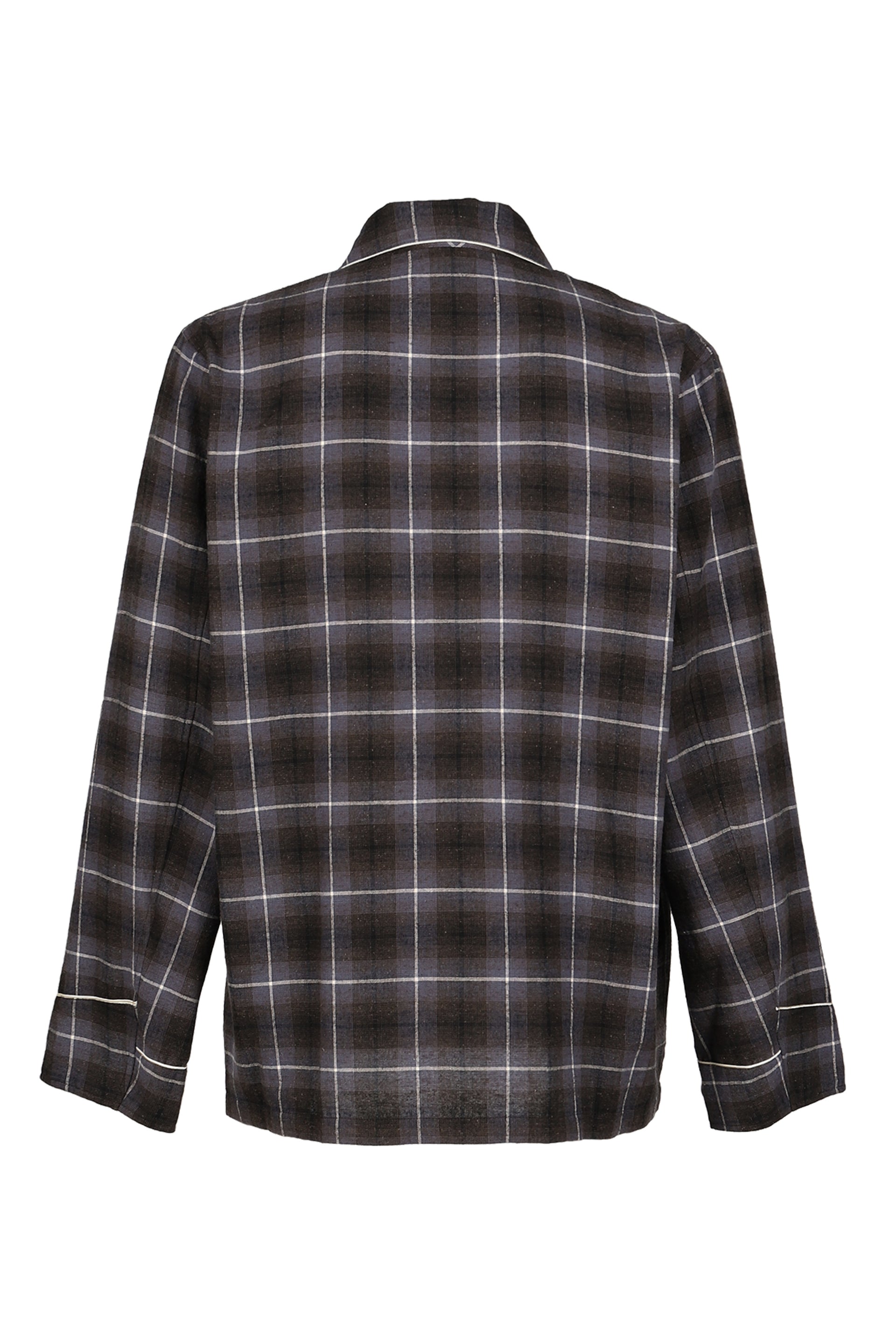 "BENJAMIN BUTTON" SILK COTTON SHIRT JACKET / BLK/PUR
