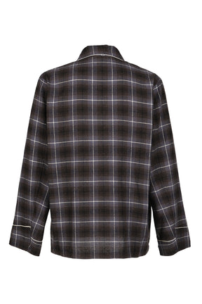 "BENJAMIN BUTTON" SILK COTTON SHIRT JACKET / BLK/PUR