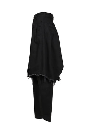 PAPUSZA DRAPE DENIM TROUSERS / BLK
