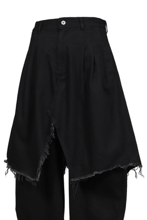 PAPUSZA DRAPE DENIM TROUSERS / BLK