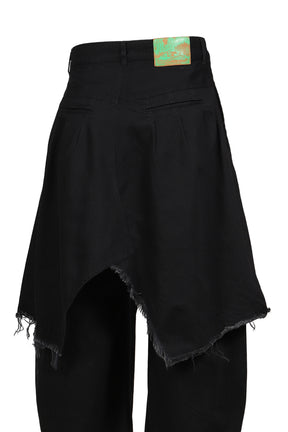 PAPUSZA DRAPE DENIM TROUSERS / BLK