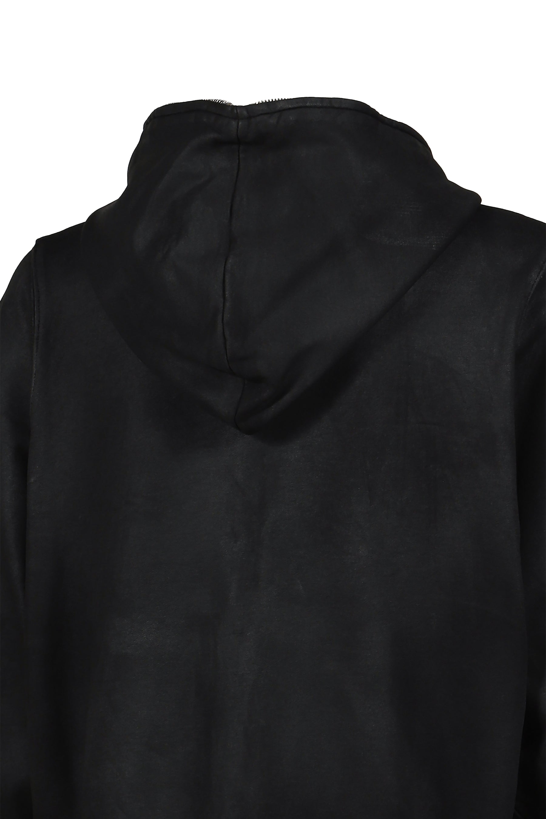 WAXED ZIP HOODIE / BLK