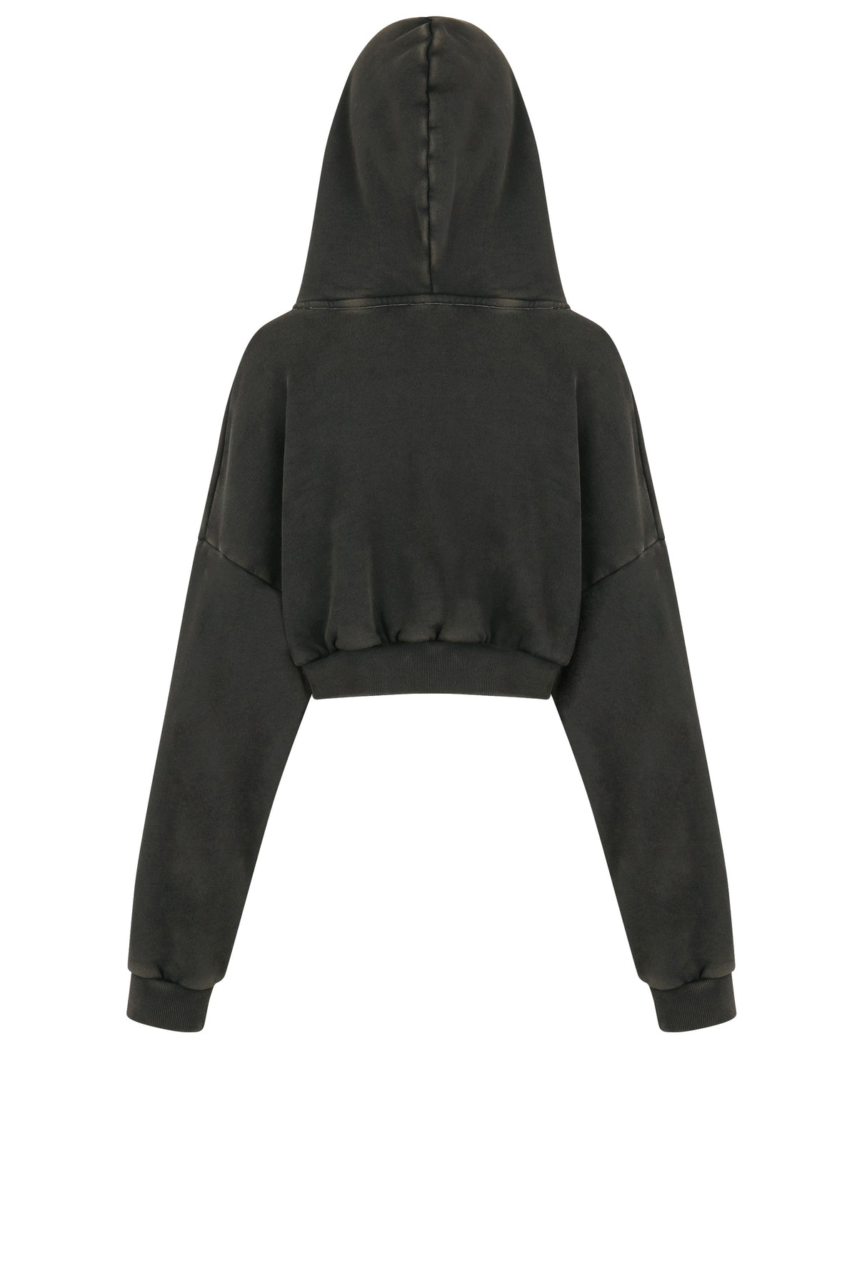entire studios CROPPED HEAVY HOOD / WASHED BLK