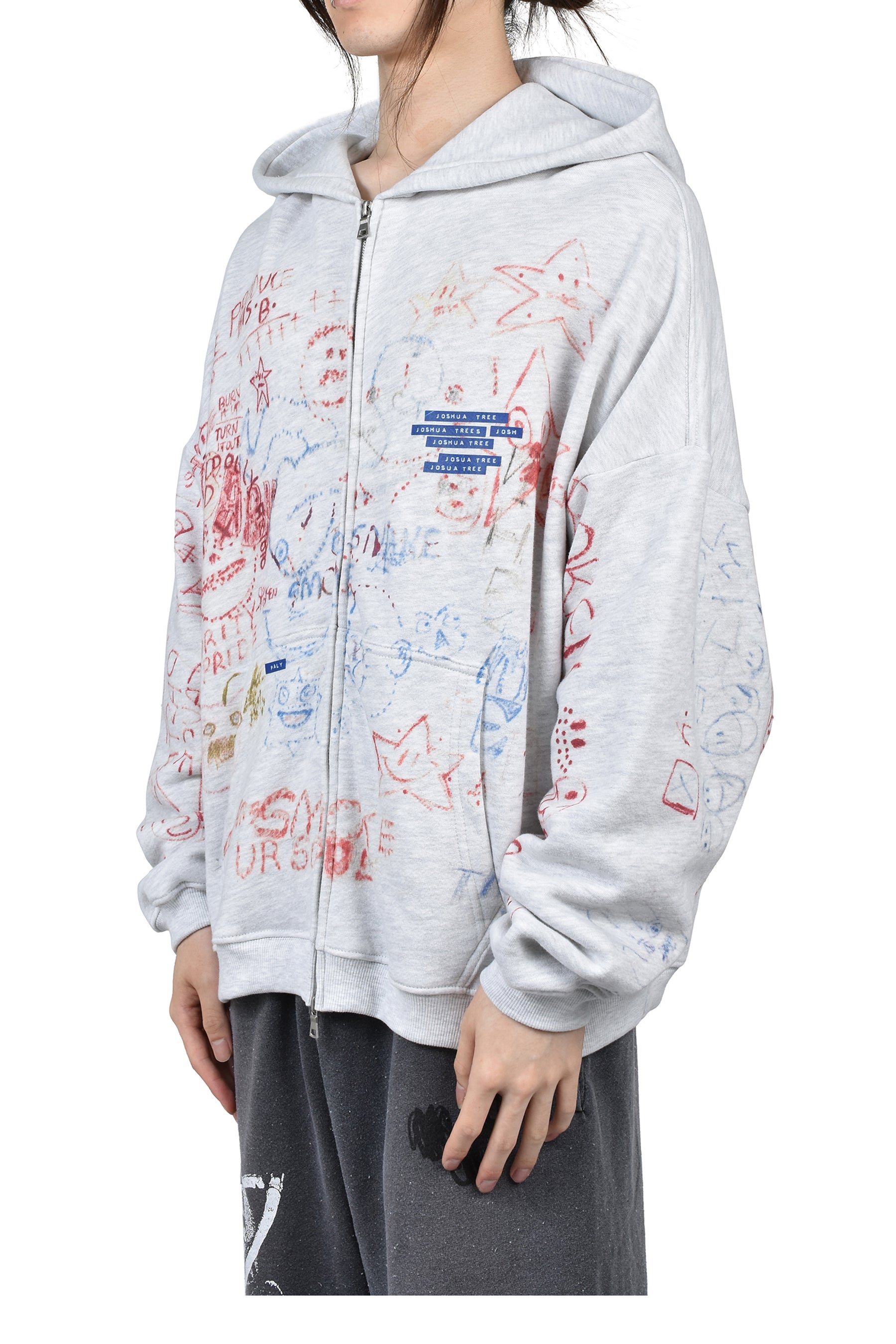 JOSHUA TREE DOUBLE ZIP HOODED SWEATSHIRT / CRM / MULTI