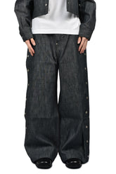 RH SUPER BAGGY SIDE SNAP JEAN / RAW IND
