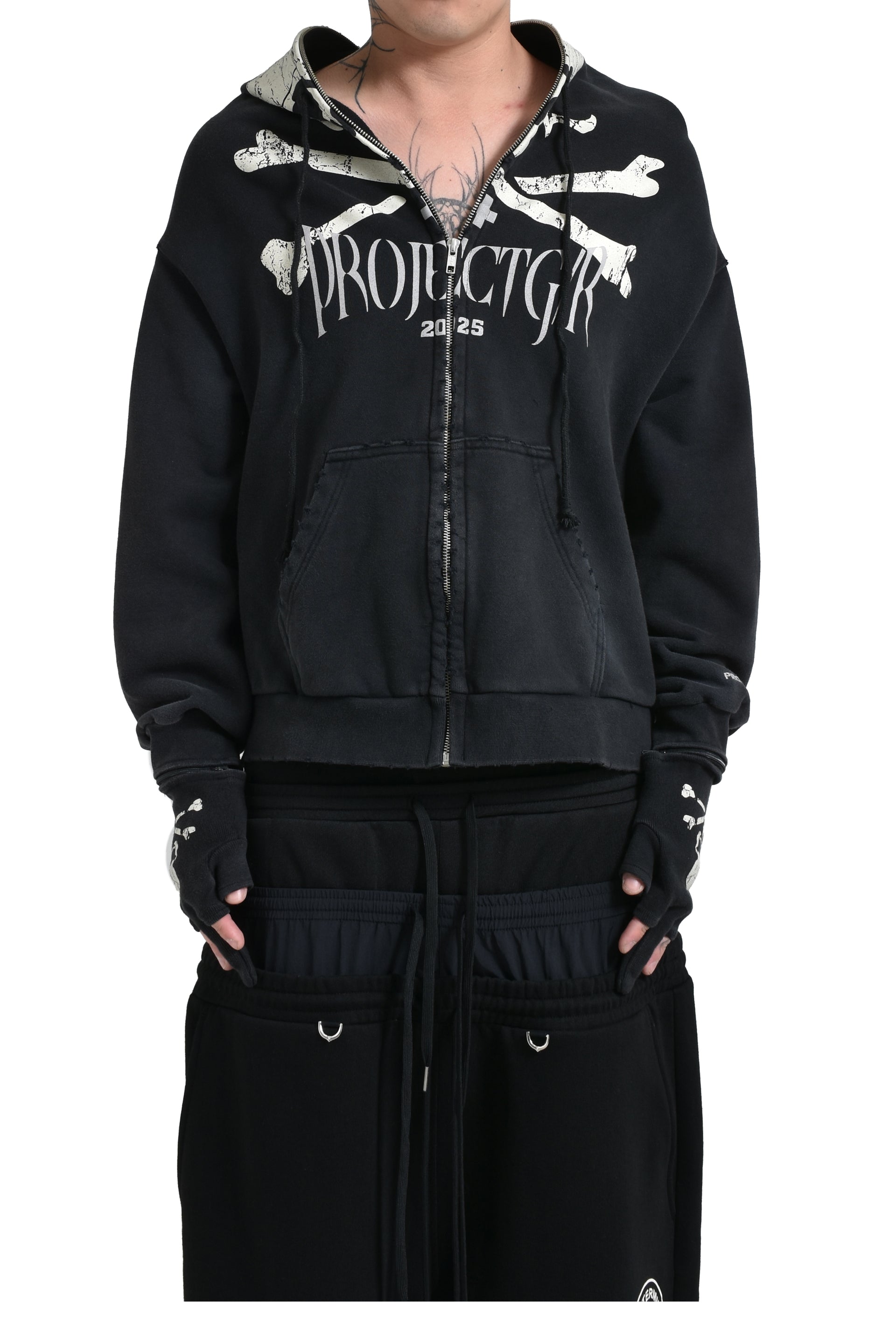 ZYGON HOODED ZIP-UP / BLACK 