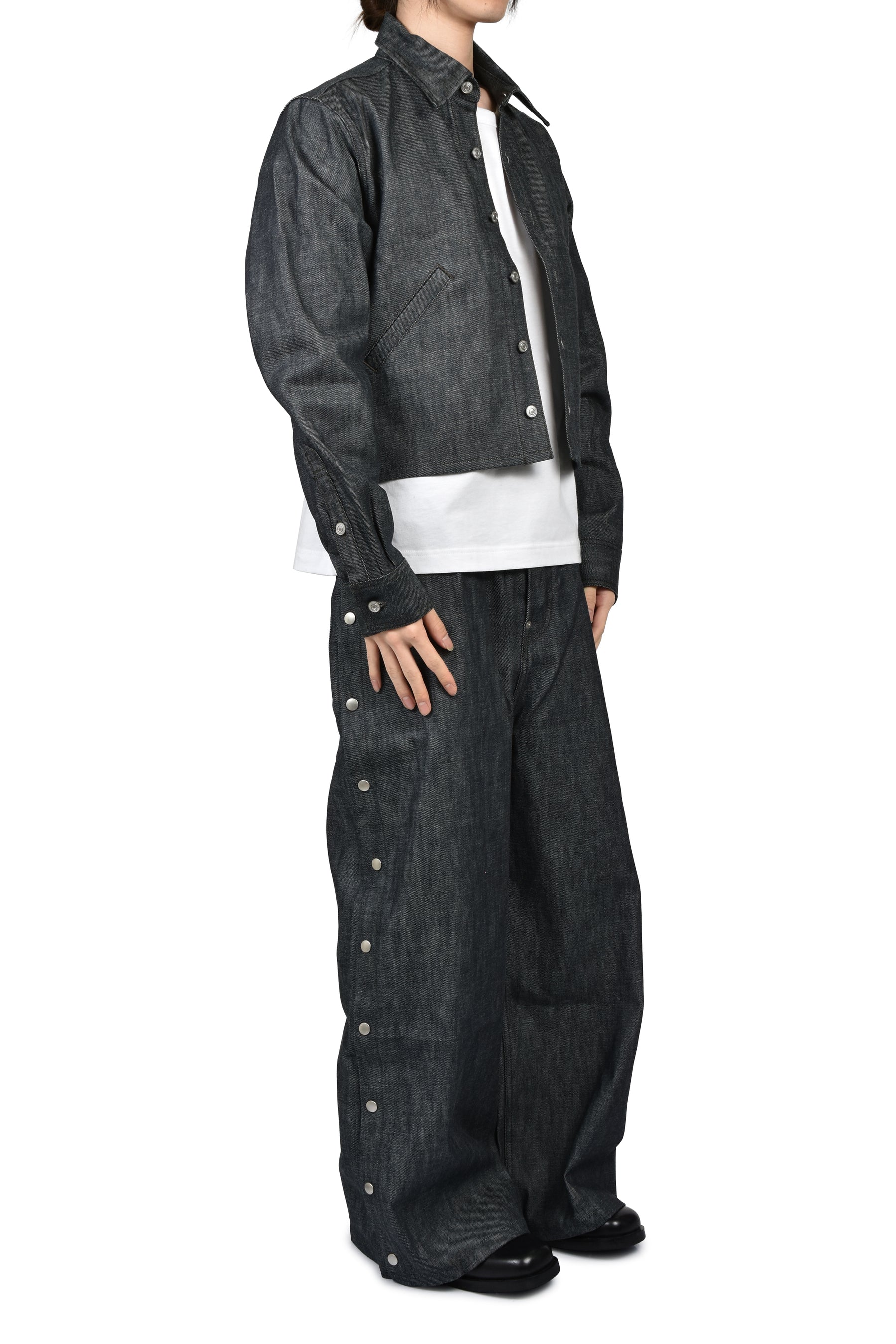 RH SUPER BAGGY SIDE SNAP JEAN / RAW IND