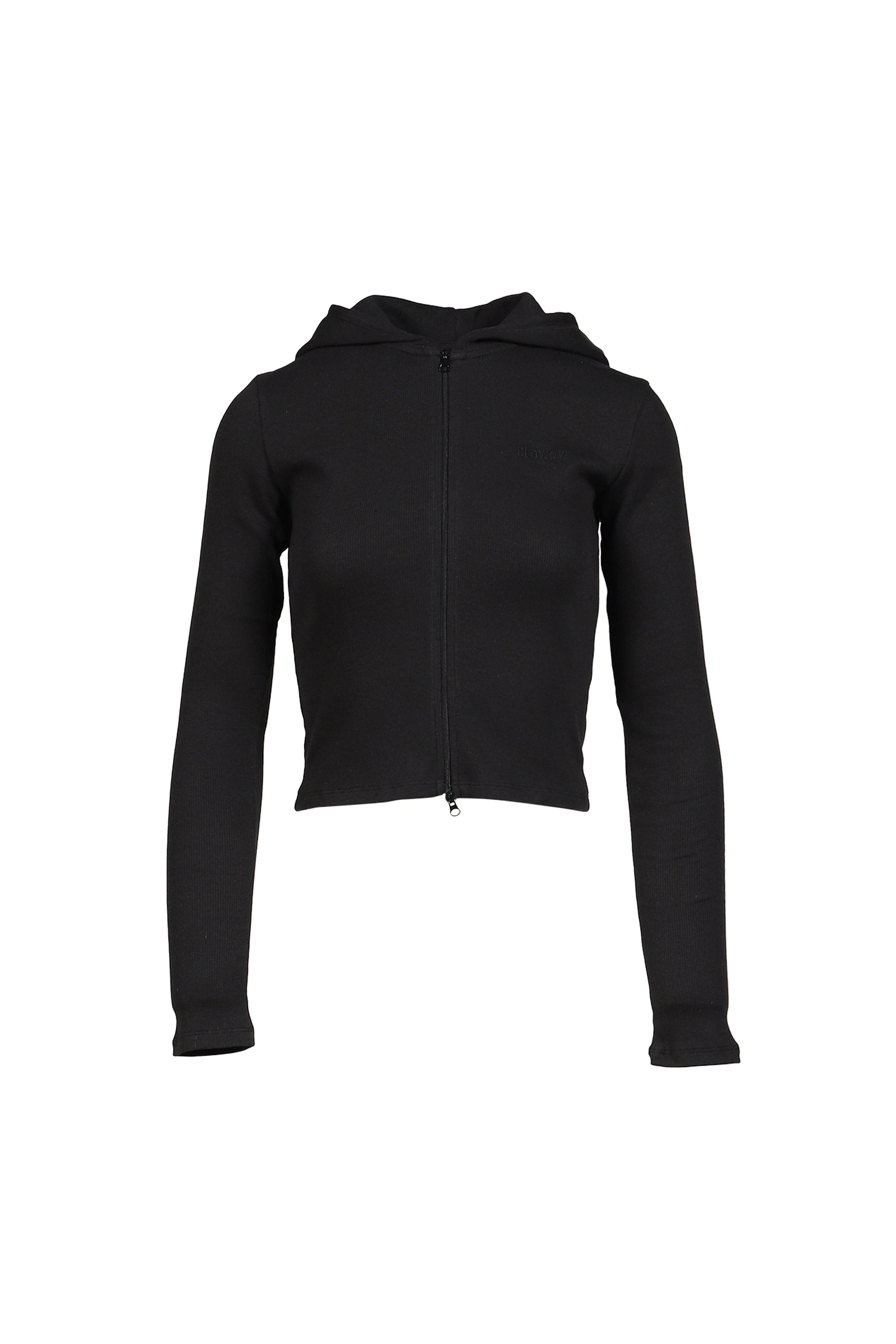 G CLASSIC ESSENTIAL RIB ZIP-UP / BLK